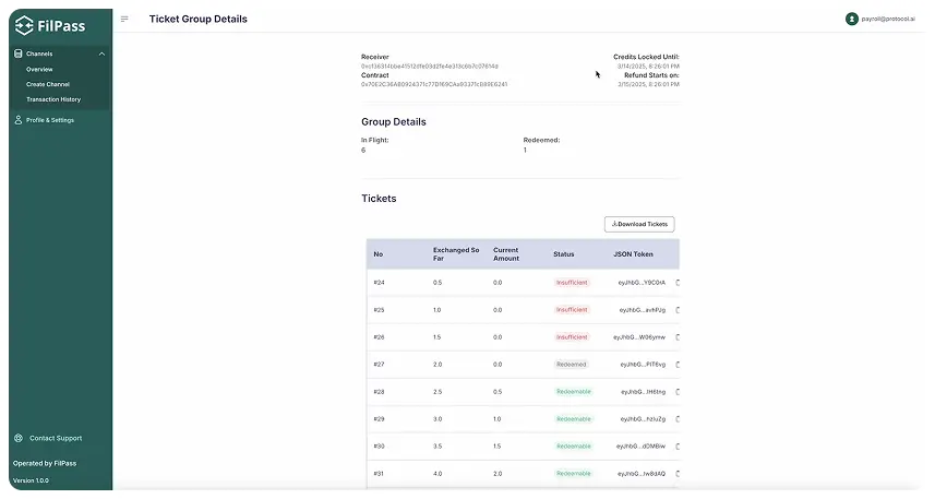 Ticket group detail ui